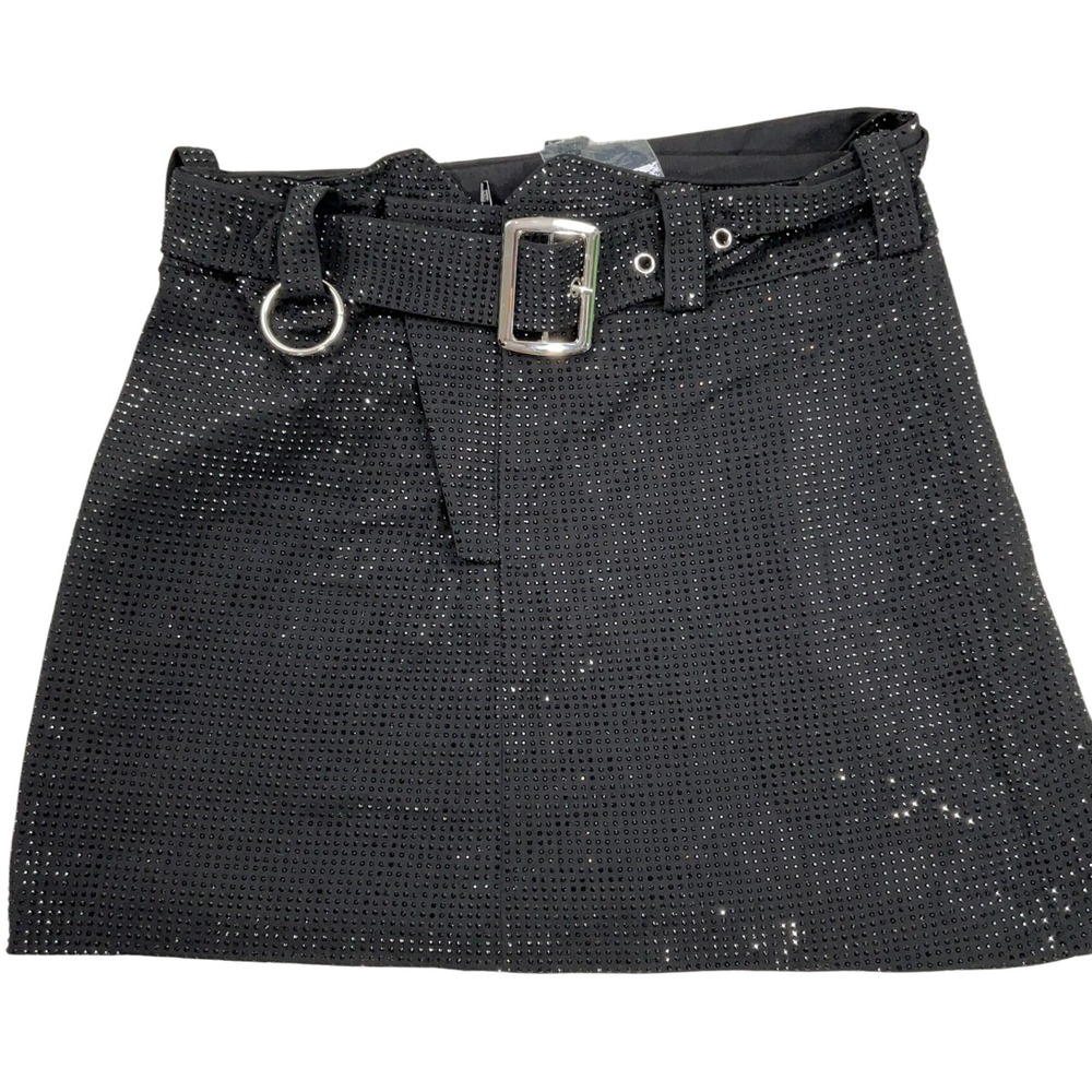 Day G‎ Mini Skirt Women Large Black Rhinestone Stud Going Out Clubwear Party